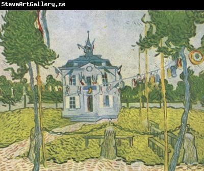 Vincent Van Gogh Auvers Town Hall on 14 july 1890